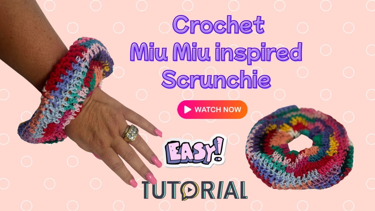 Easy Crochet Miu Miu Scrunchie Tutorial with Yarn Scraps | Best Hair Accessory to Sell!