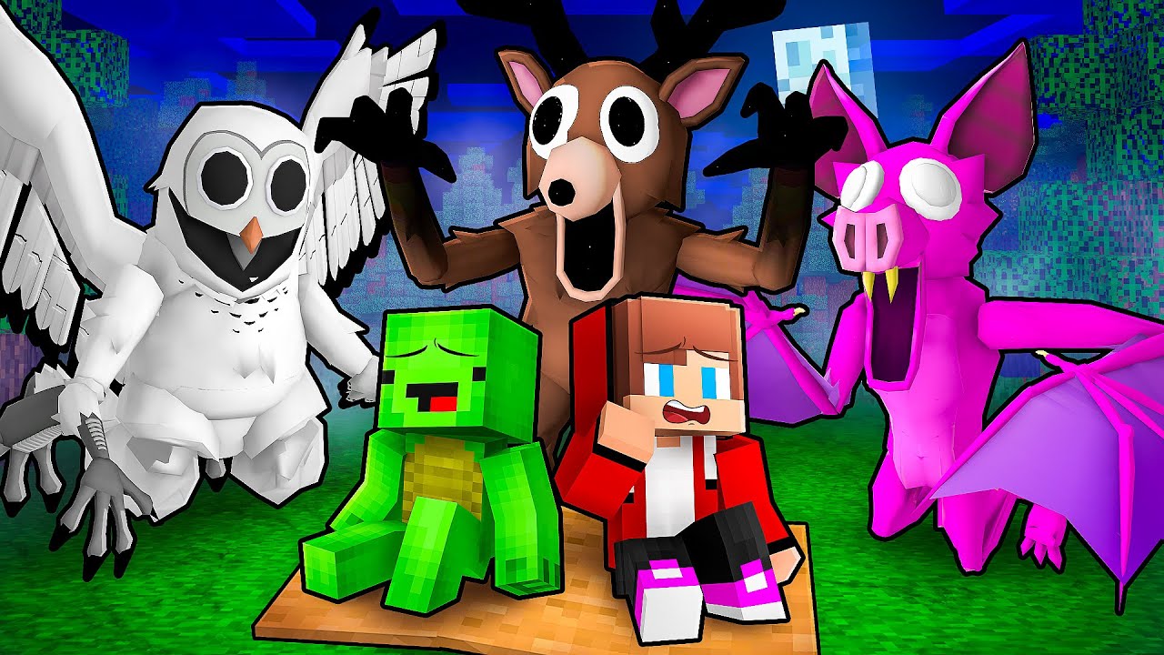 Джей-Джей и Майки присоединились к семейству животных в Minecraft - Maizen (99 Nights In The Fore...