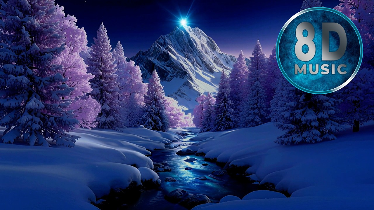 Purple Forest Stream ❄️ Deep Sleep Music 8D Audio | 2 Hours Winter Magic ✨