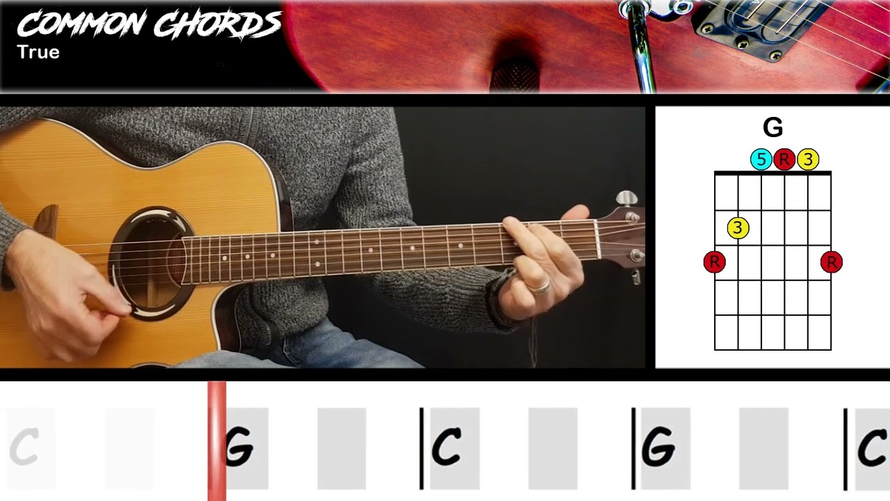 True (ver1) - Spandau Ballet || EASY GUITAR LESSON | Scrolling Chords & Lyrics
