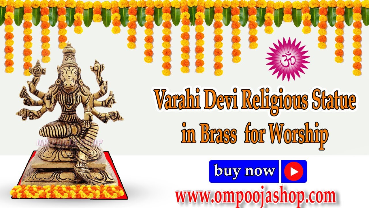 Varahi Devi Religious Statue in Brass  for Worship Goddess Brass Idol 