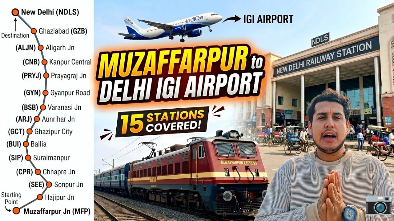MUZAFFARPUR TO DELHI IGI AIRPORT 🚆✈️
