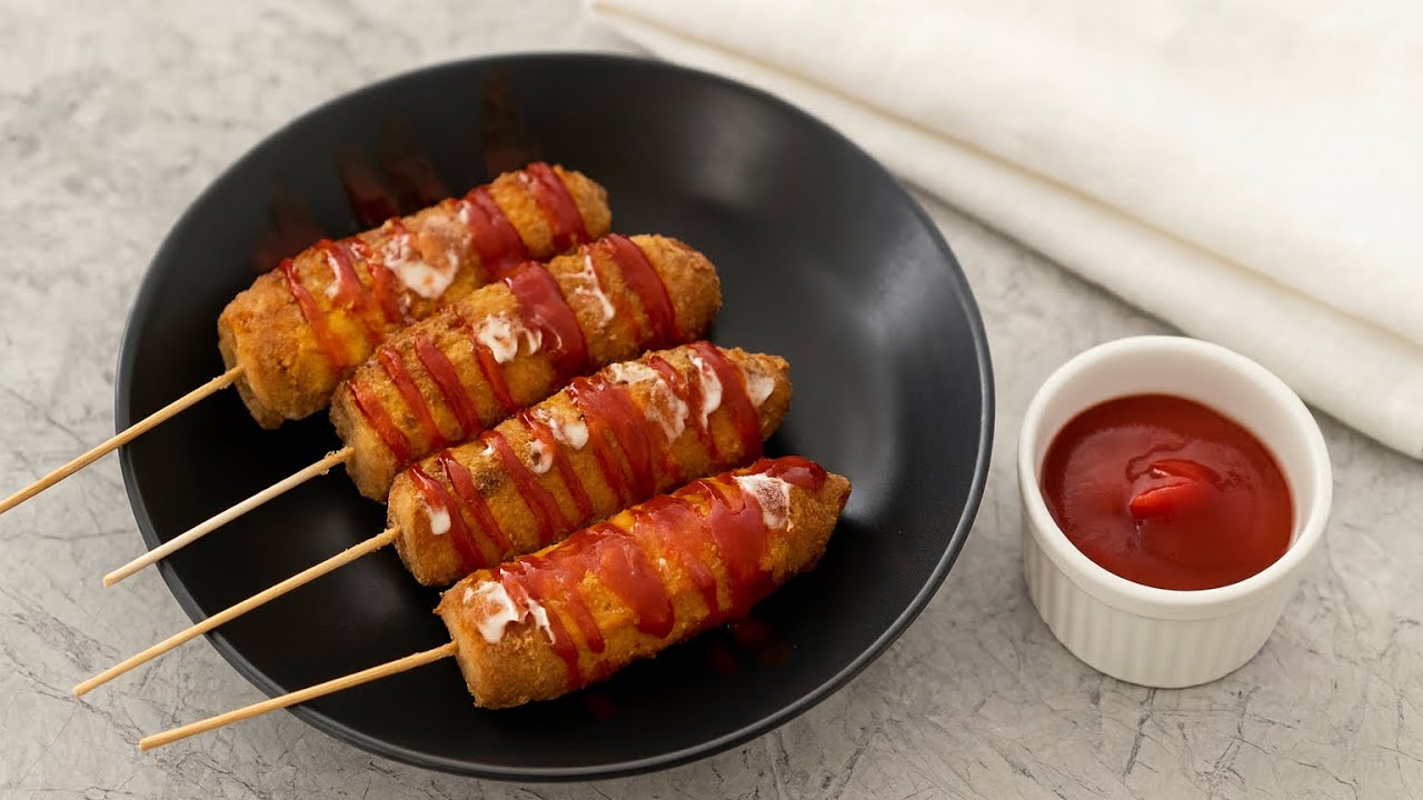 The CHEESIEST Corn Dog You’ve Ever Seen! 🤤🔥