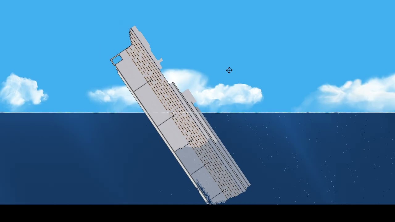 titanic stern sinking test