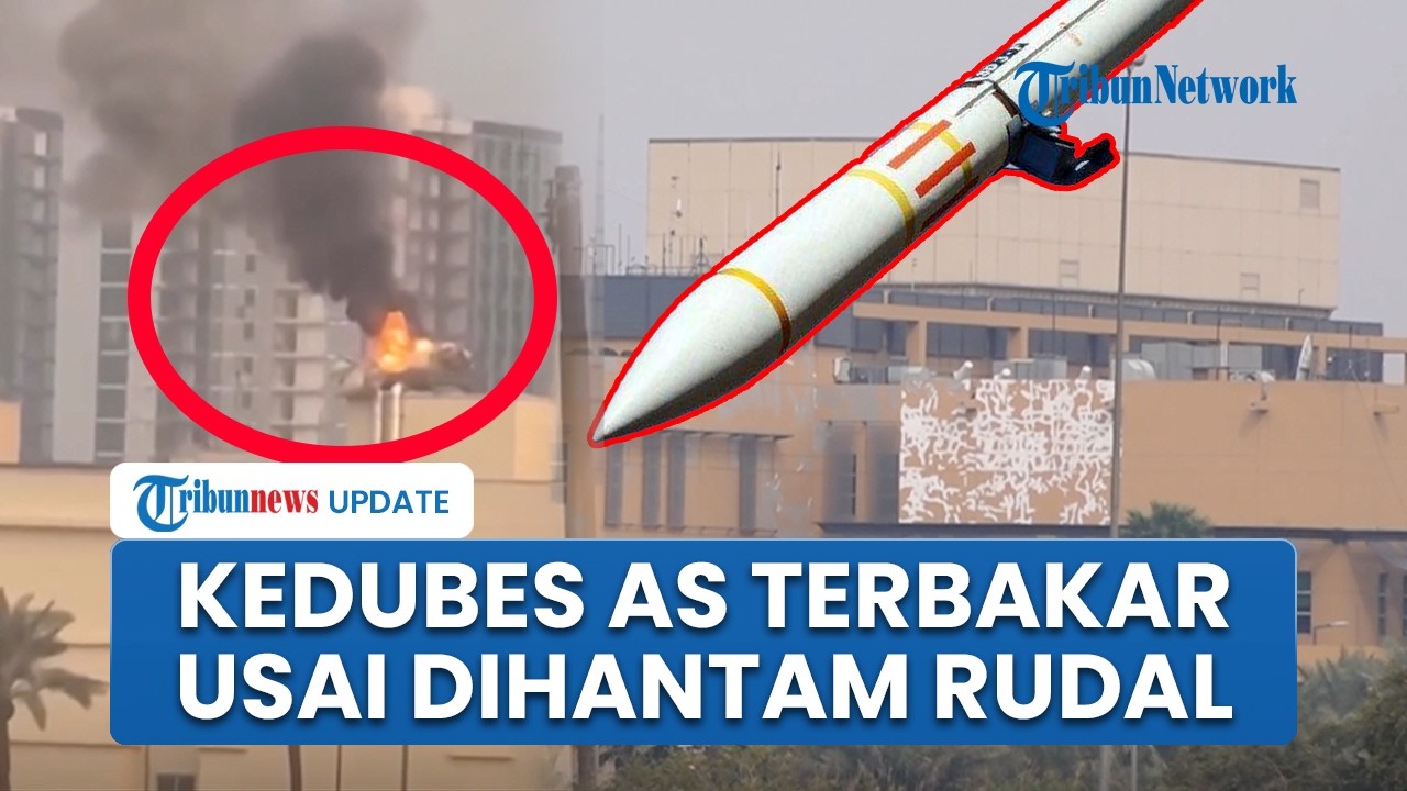 Rudal Hantam Kedutaan Besar AS di Baghdad Irak, Atap Gedung dan Landasan Helikopter Terbakar