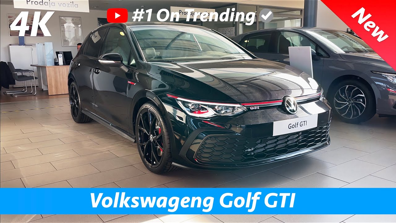 VW Golf 8 GTI 2021 - ПЕРВЫЙ взгляд в 4K | Экстерьер - Интерьер (Deep Black Perleffekt)