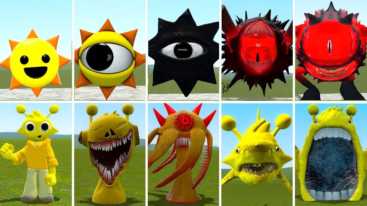 ALL SIMON AND BLACK SUN GIANT FORM TRANSFORMATION AND EPIC BATTLE IN GARRY'S MOD