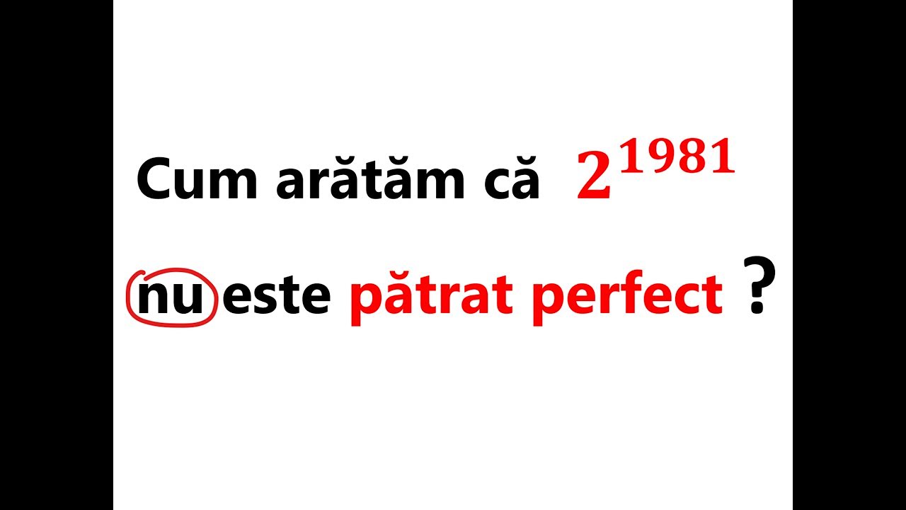 Ultima cifra a unei puteri & patrate perfecte