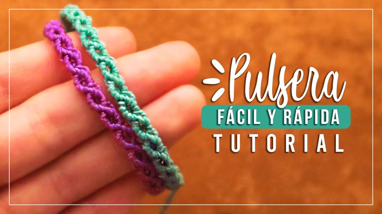 C&oacute;mo hacer pulsera de hilo f&aacute;cil y r&aacute;pida #1✨ Paso a Paso | DIY Macrame Friendship Bracelet