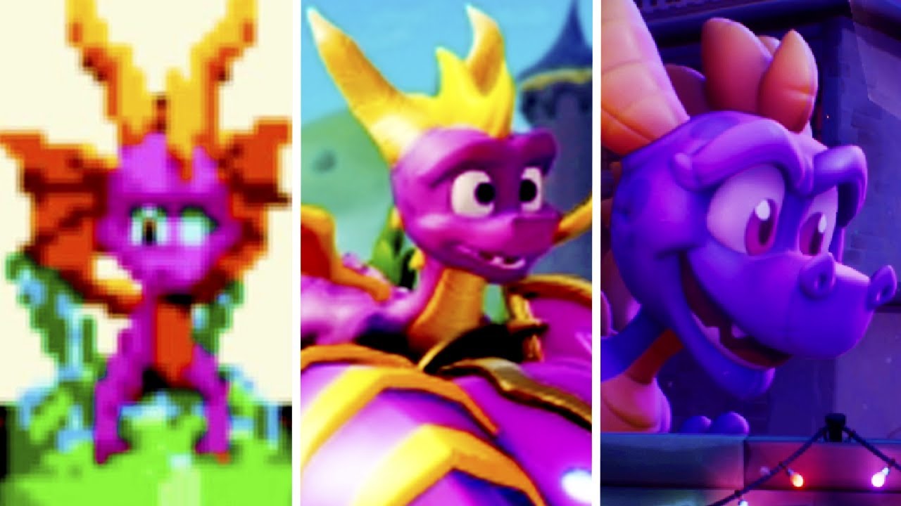 Evolution of Spyro in Crash Bandicoot Games (2003-2021)