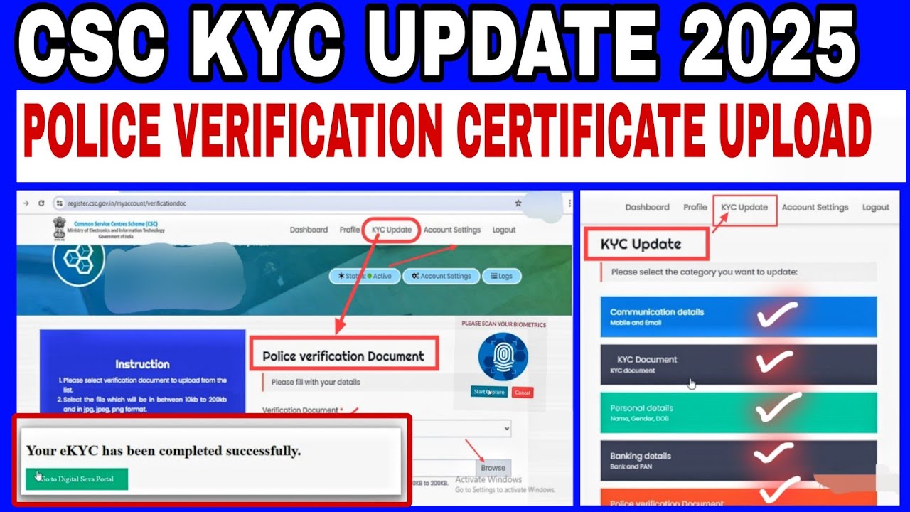 CSC VLE KYC UPDATE 2025 | Csc me police verification upload kaise kare | CSC Vle E-kyc update 2025