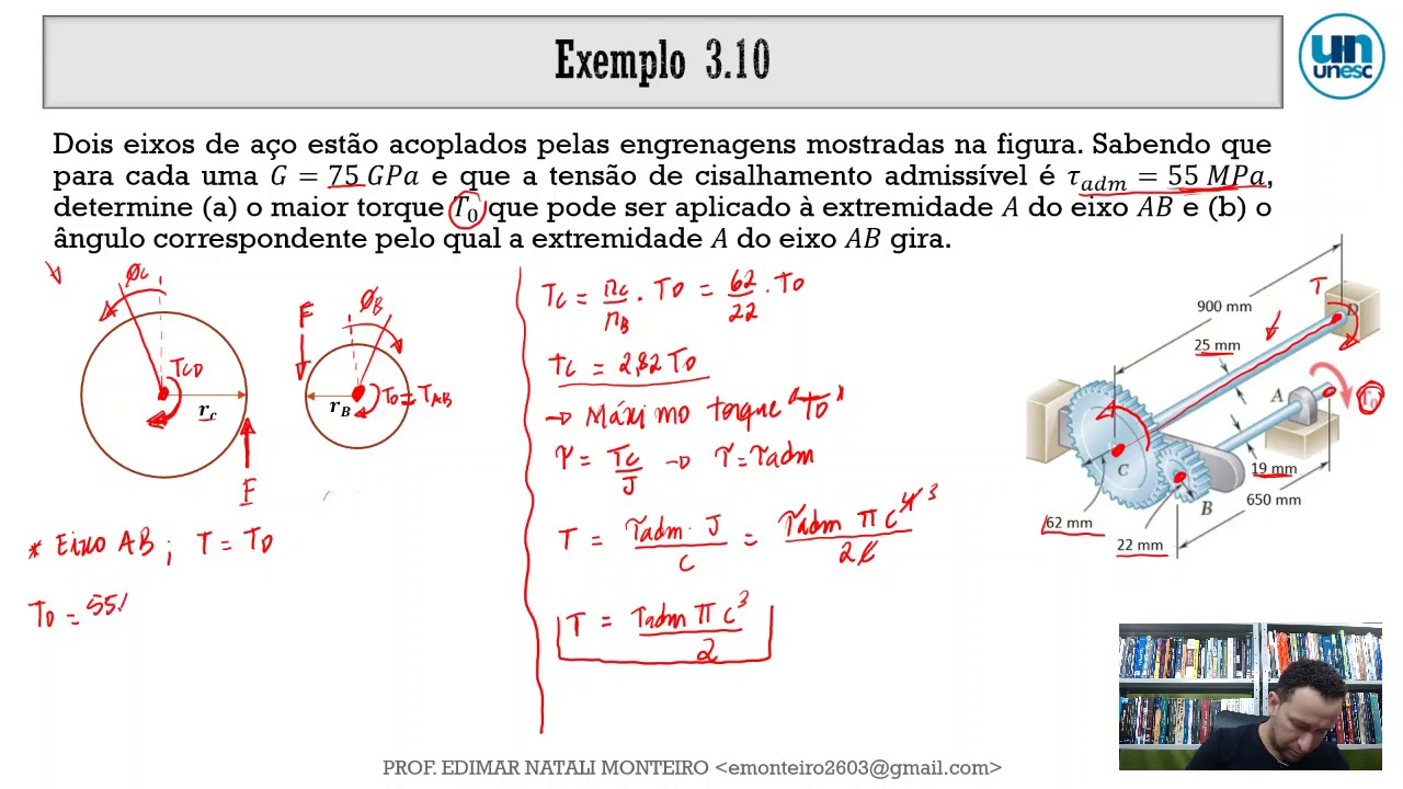 Torção: exemplo 3.10