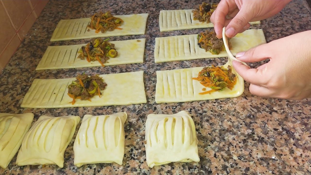 ألذ وأسهل طريقة لعمل فطائر مالحة قطنية تذوب في الفم بحشوة بسيطة جدا متوفرة في كل بيت👌/فطائر ومعجنات