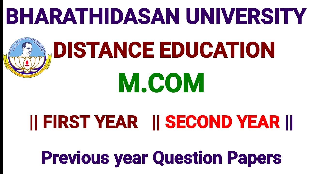 M.Com Previous Year Question Papers Bharathidasan University Distance Education