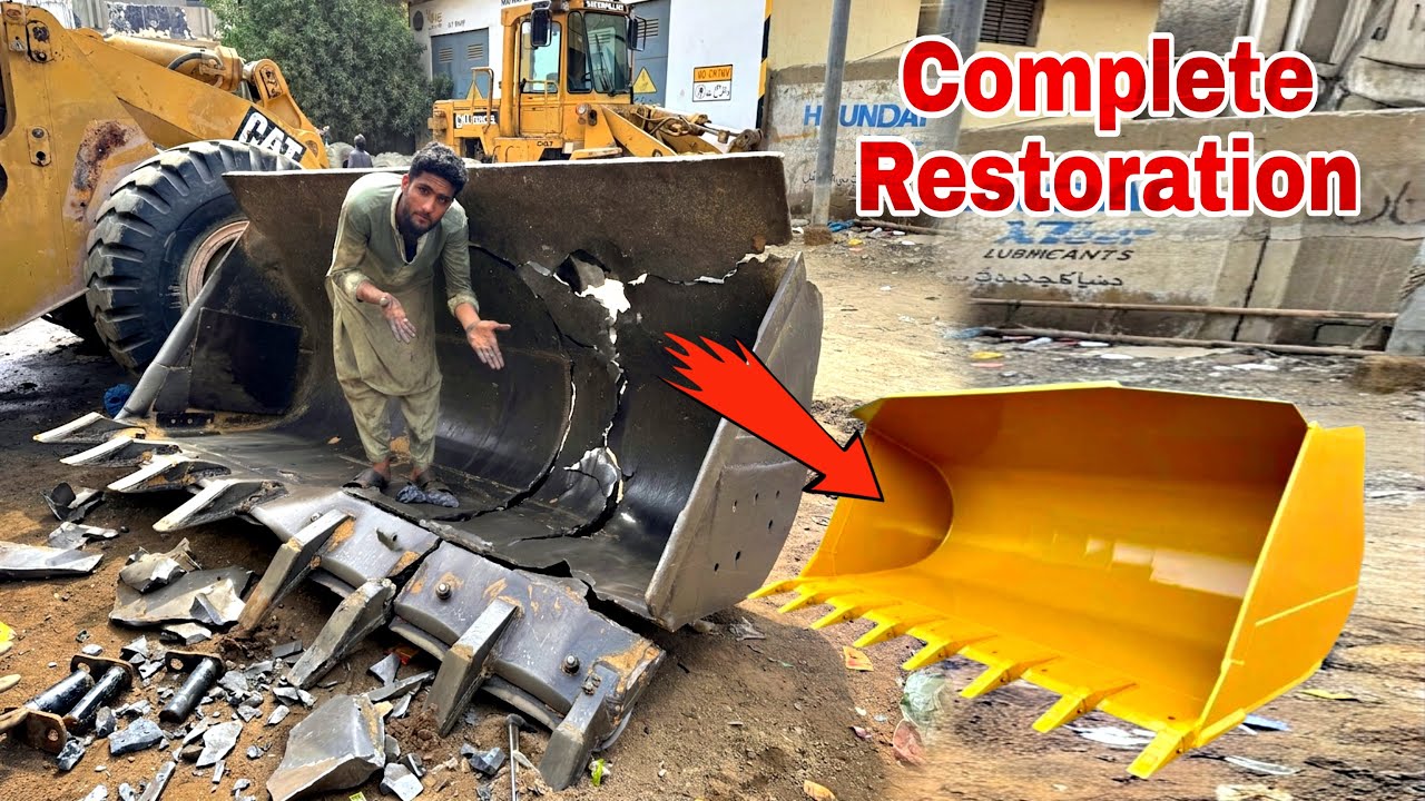 Restoration a Totally Destroyed Caterpillar Loader Bucket | Incredible Fabrication #repairing 