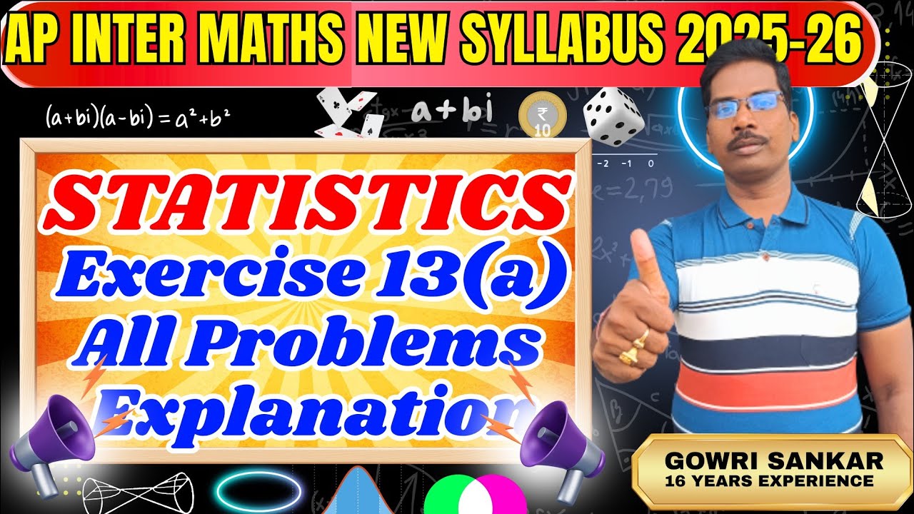 AP Intermediate Maths New Syllabus|| Chapter-13|| Statistics|| Exercise 13(a)|| Must Watch Video|