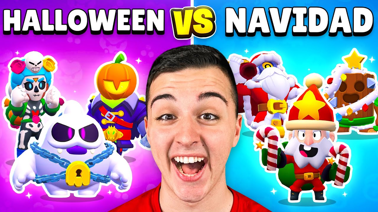 BATALLA EPICA DE SKINS 🎃 HALLOWEEN vs NAVIDAD ☃️🚨 Brawl Stars