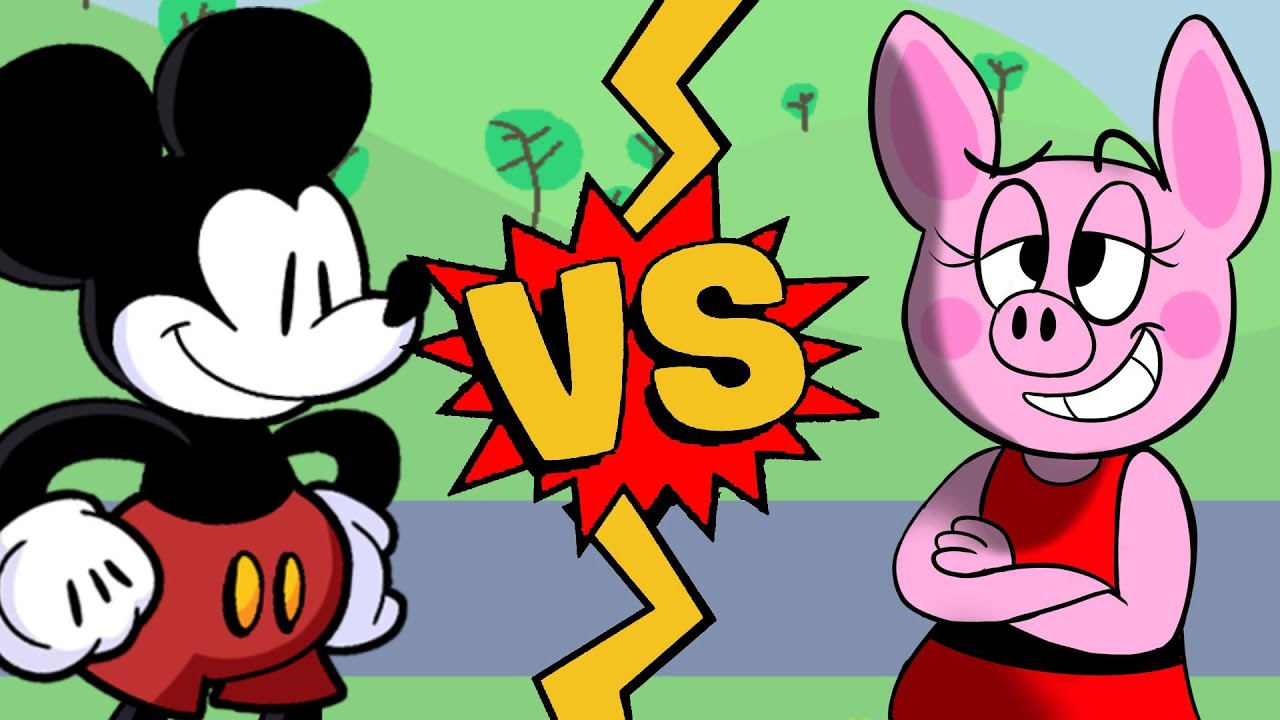 M.U.G.E.N Battles | Mickey Mouse vs Peppa Pig | Disney vs Peppa Pig