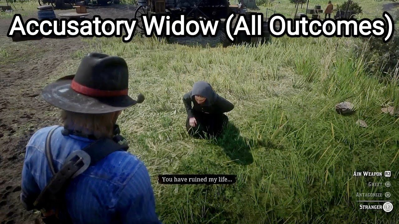 A Crying Woman in Valentine Calls Arthur A Murderer (Accusatory Widow) - Red Dead Redemption 2