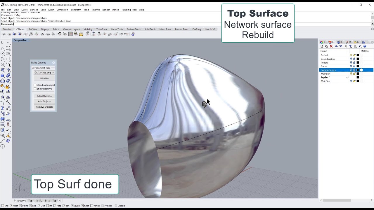 MC 04 Top Surface in Rhino