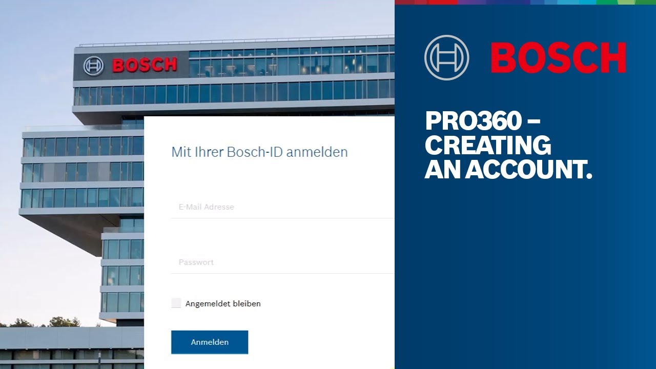 Bosch Professional PRO360 – Creating an Account