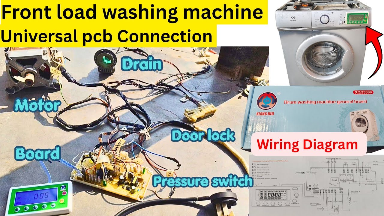 Universal pcb board connection on front load washing machine✅🛠️