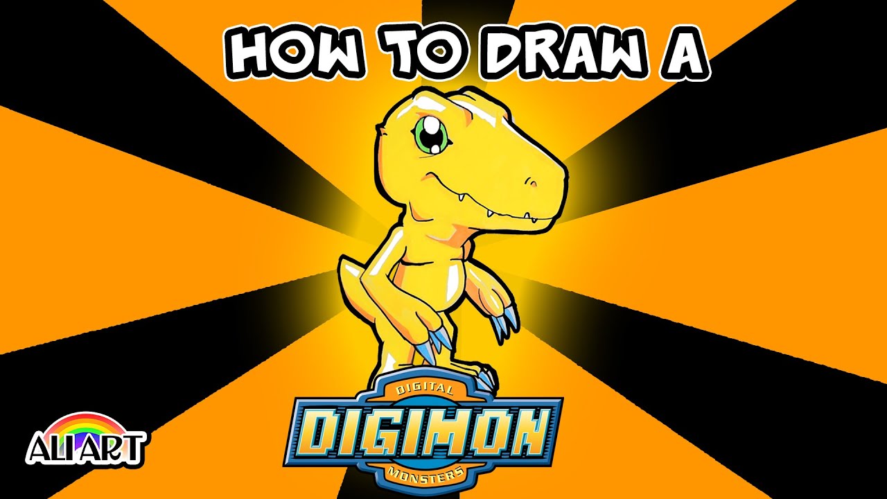 How to draw AGUMON DIGIMON | step by step tutorial | Drawing & Coloring