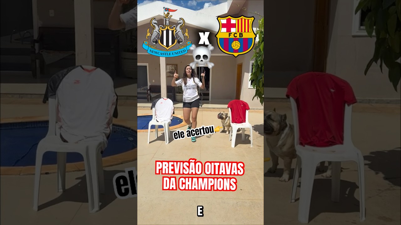 MEU CACHORRO PREVIU AS OITAVAS DA CHAMPIONS!☠️ BARCELONA X NEWCASTLE E MAIS&hellip;