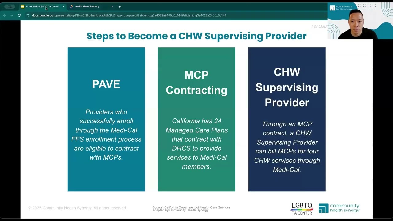 Medi-Cal Learning Collaborative: Contracting & Credentialing for CHW Benefit