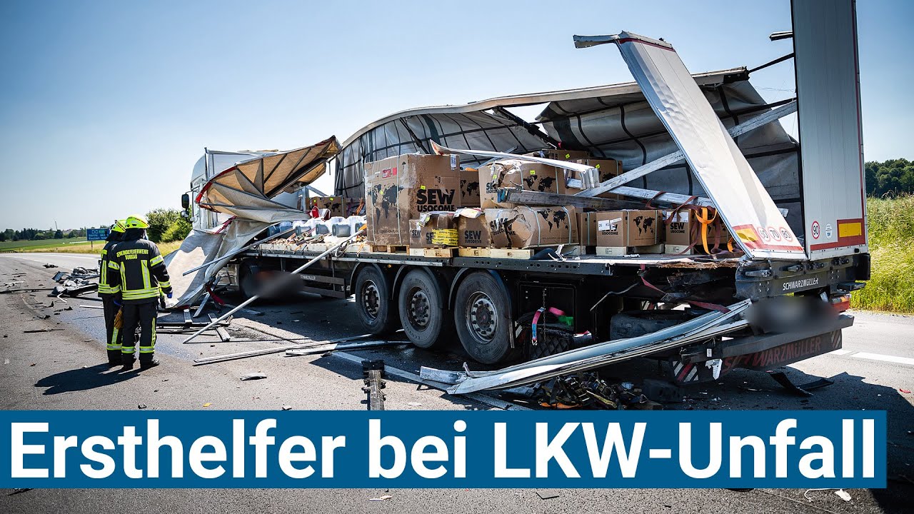 Ersthelfer bei LKW-Unfall - Dashcam läuft mit