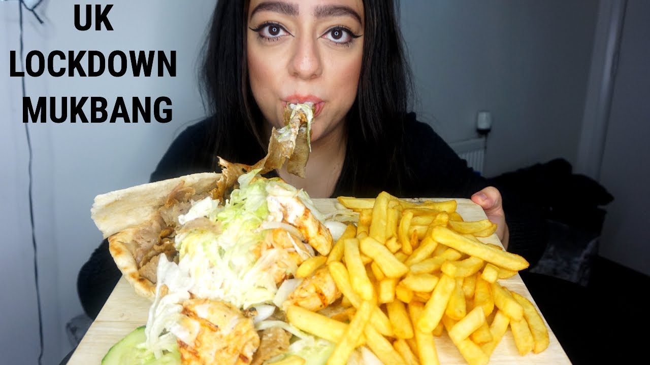 DONER AND CHICKEN SHISH KEBAB WITH CHIPS MUKBANG | UK LOCKDOWN