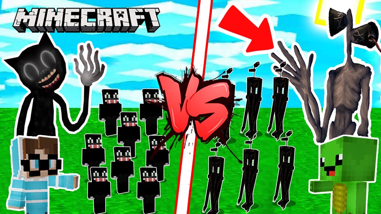 SIRENHEAD ARMEE vs. CARTOON CAT ARMEE in MINECRAFT! [Deutsch/HD]