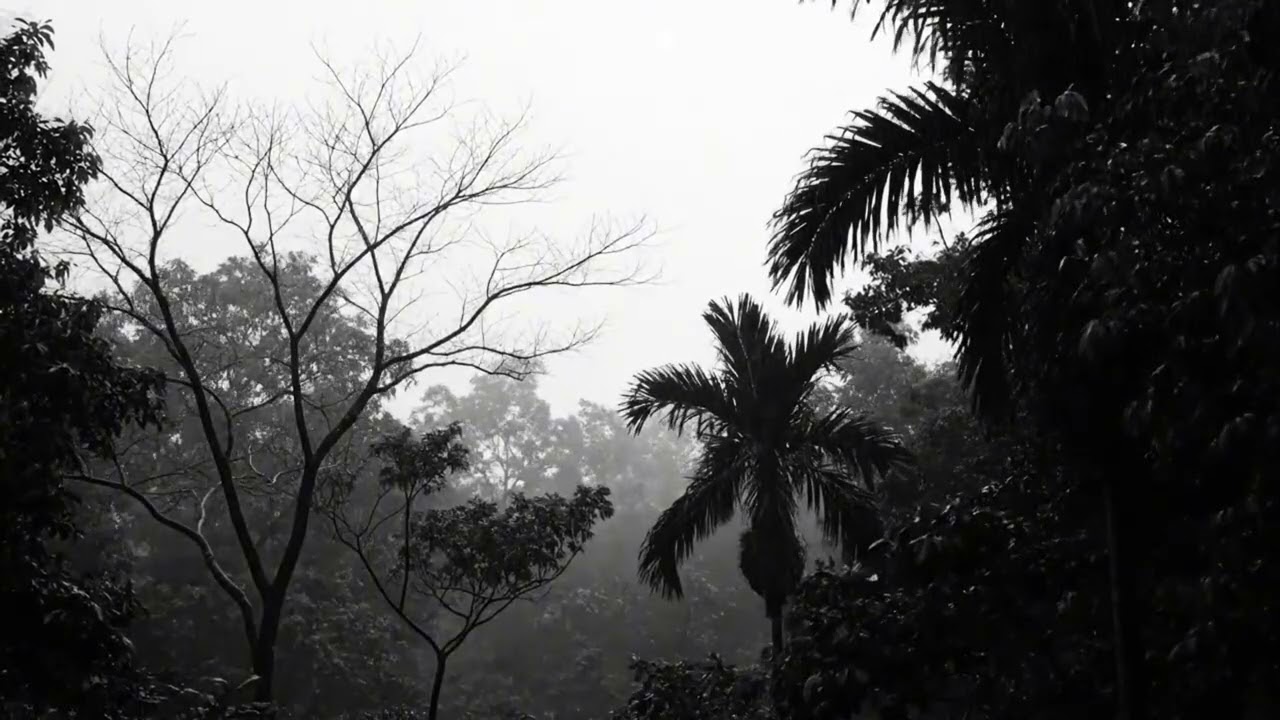 Heavy Rain and Thunderstorm Sleep Sounds in the Dark Forest Ambience