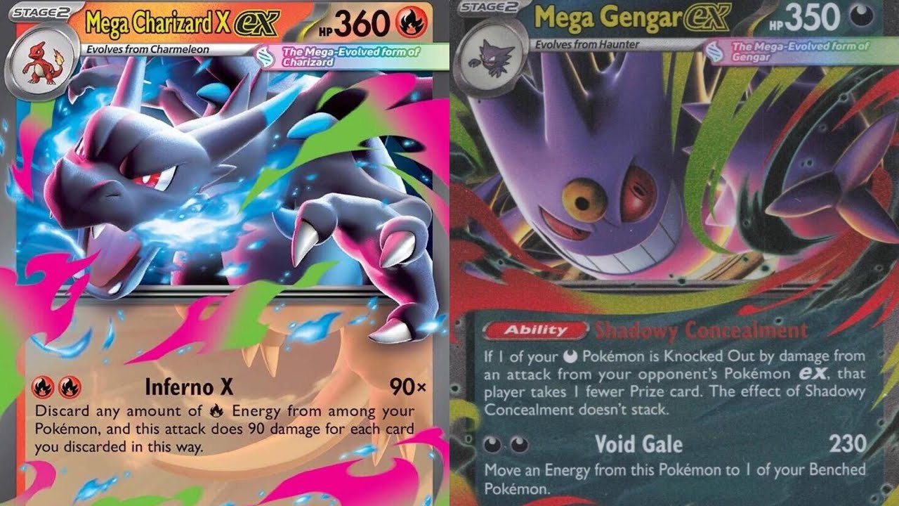 Mega Charizard X EX Vs. Mega Gengar EX Pokemon TCG Battle
