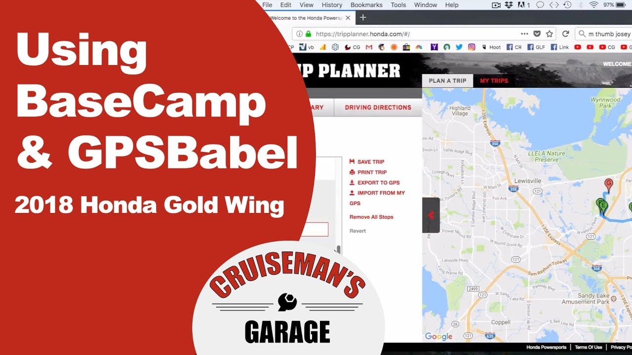 Importing Routes Using BaseCamp and GPSBabel - 2018 Honda Gold Wing