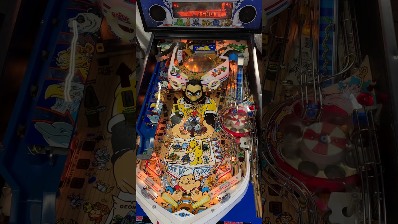 Pinball BALLY Popeye Saves The Earth 1994 PlayGameTest