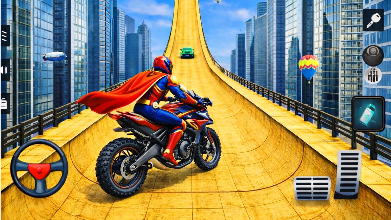 Super Hero Extreme Bike Stunt Racing - Mega Ramp Bike Stunt Gameplay - Android Gameplay 