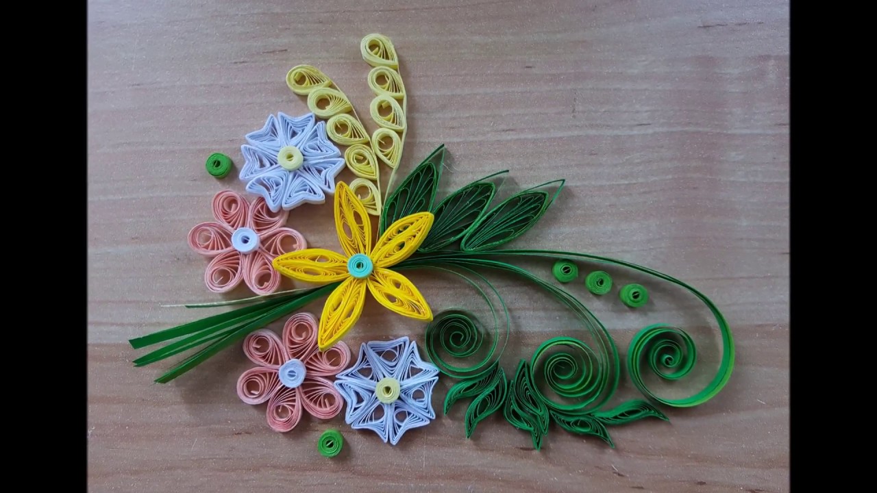 quilling fleurs, flowers modele 4