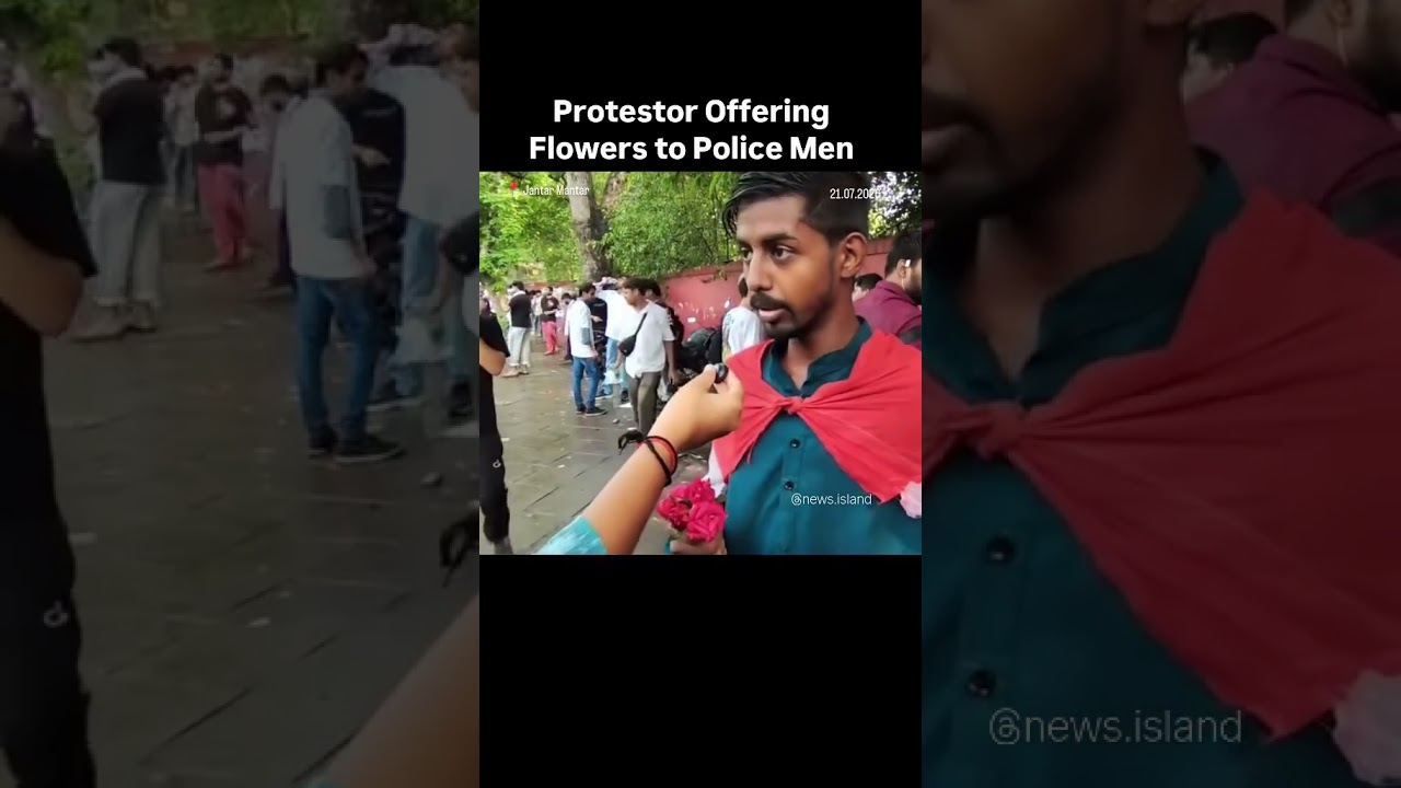 Student Protester Offers Flowers to Police | A Powerful Moment