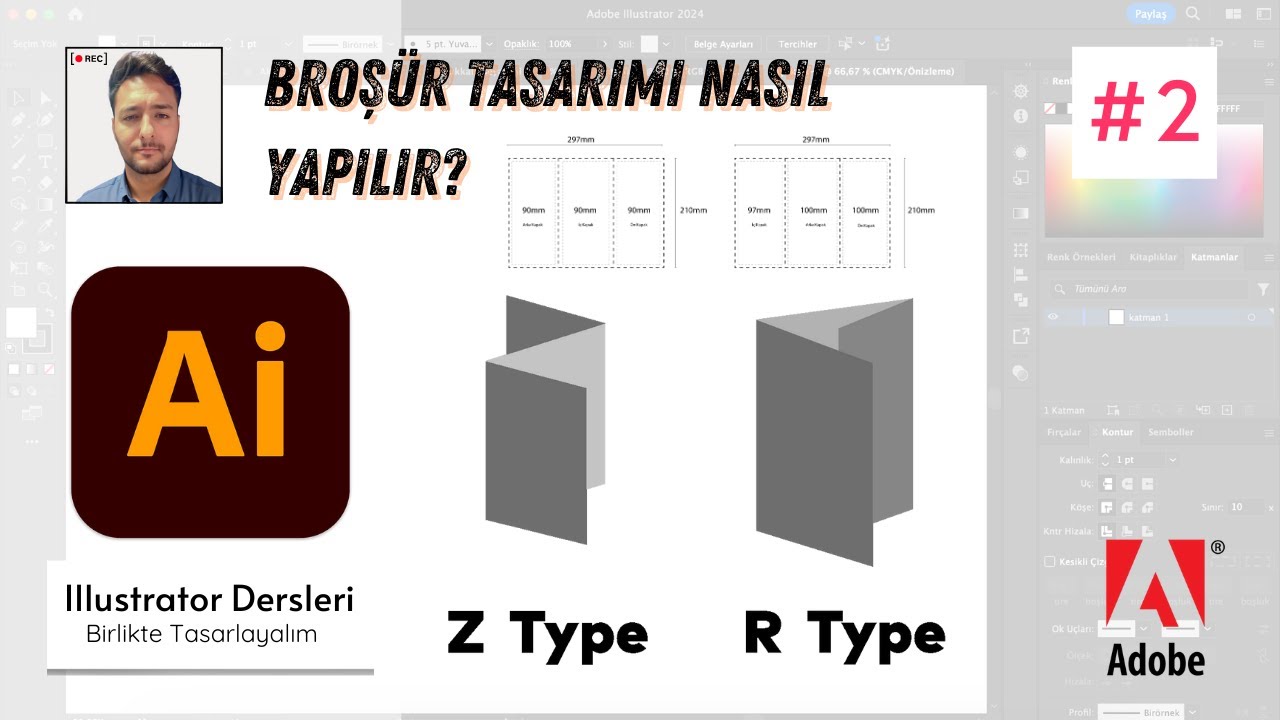 Illustrator Dersleri#2 Katlamalı Broşür Nasıl Yapılır?