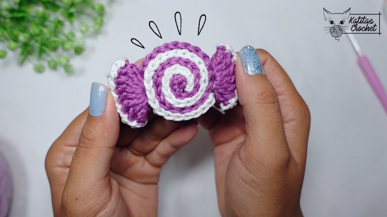 Fácil Caramelo a crochet🎀 para coleta o Llavero a crochet 🎀 paso a paso #candy #crochet #lazo