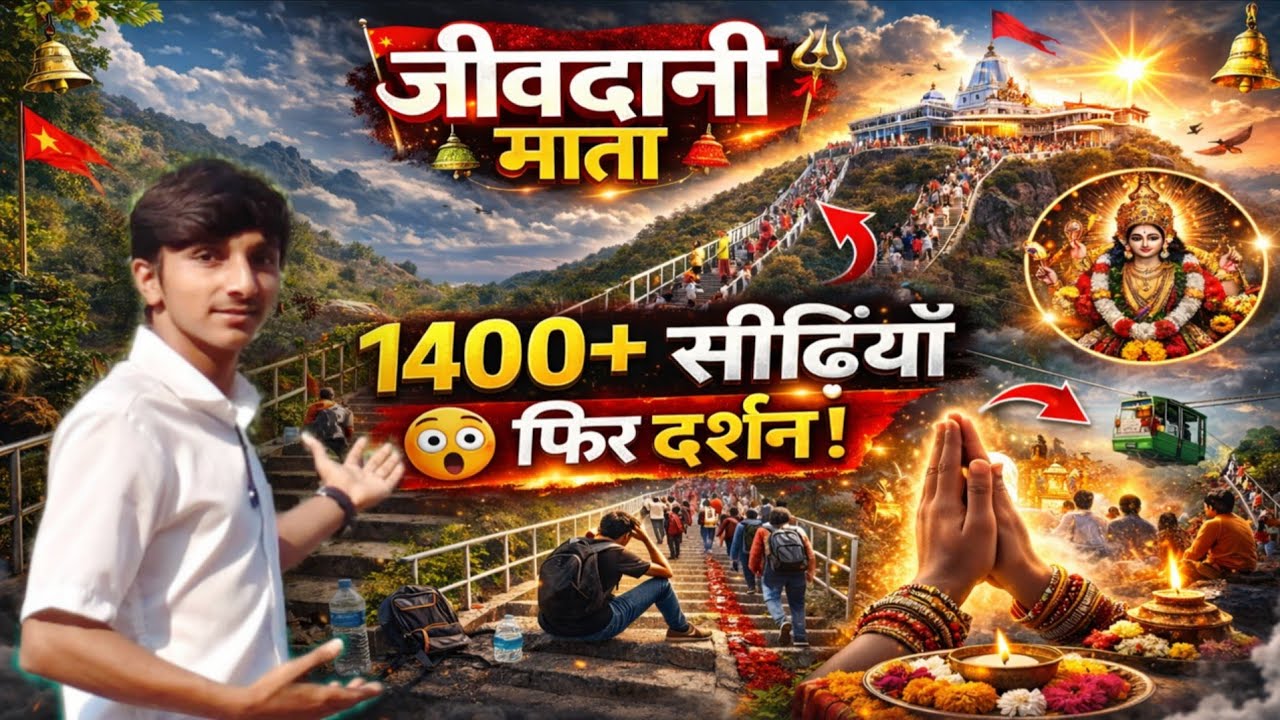 Jivdani Temple Virar Mumbai | 1400+ Steps Climb & Complete Darshan Vlog 2026 🔱 | vinitvlogs 