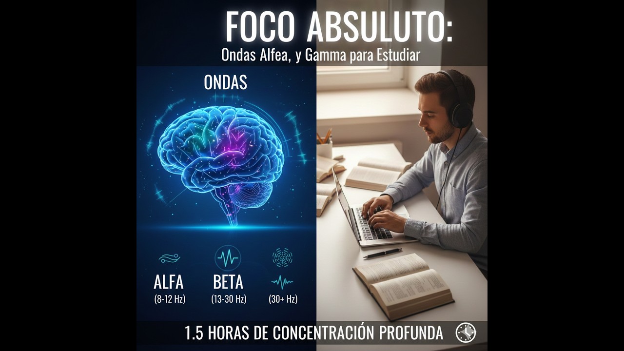FOCO ABSOLUTO: Ondas Alfa, Beta y Gamma para Estudiar (1.5 Horas de Concentración Profunda)