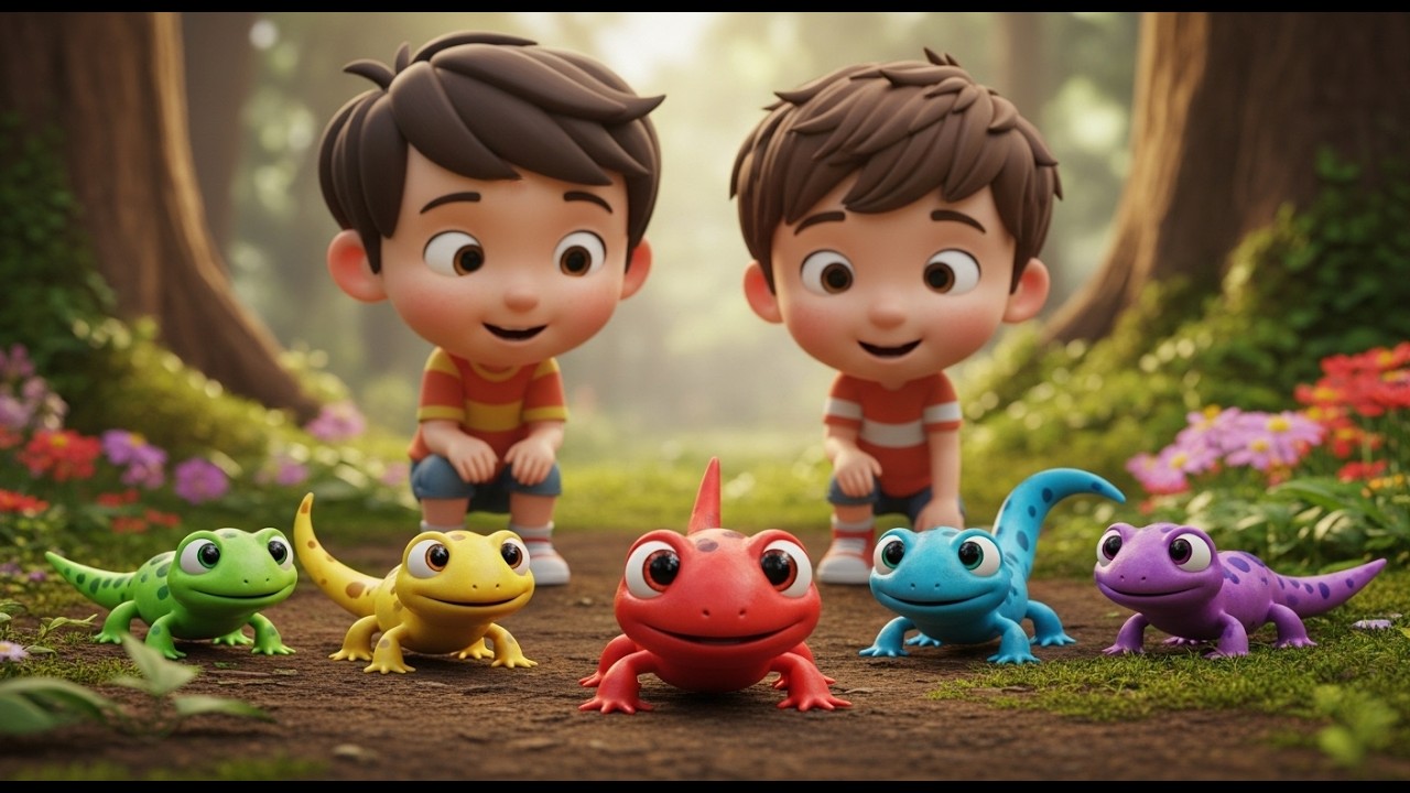 Five Little Salamanders Crawl Crawl Crawl | Nursery Rhymes for Kids & Baby Songs