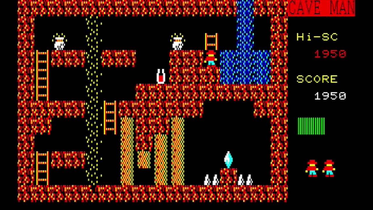 昔つくったゲーム＃１　PC-88用 CAVEMAN　マイコンBASICマガジン掲載