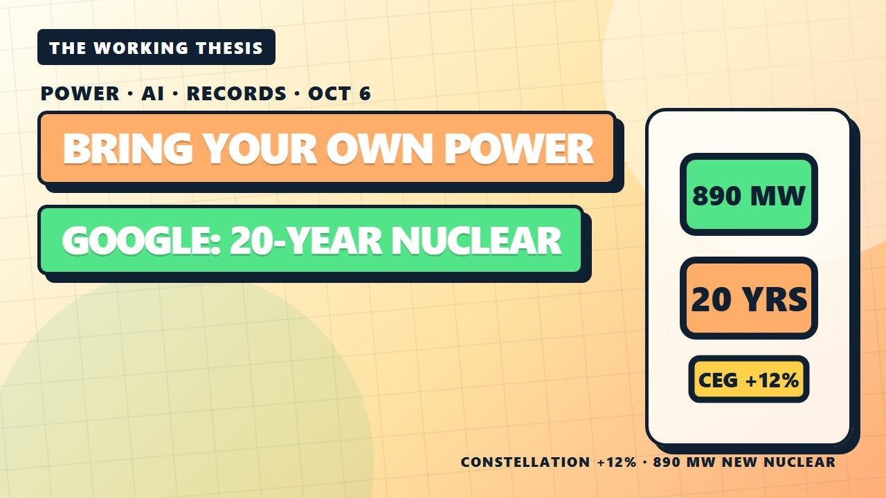 Bring Your Own Power: Google's 20-Year Nuclear Deal | October 6