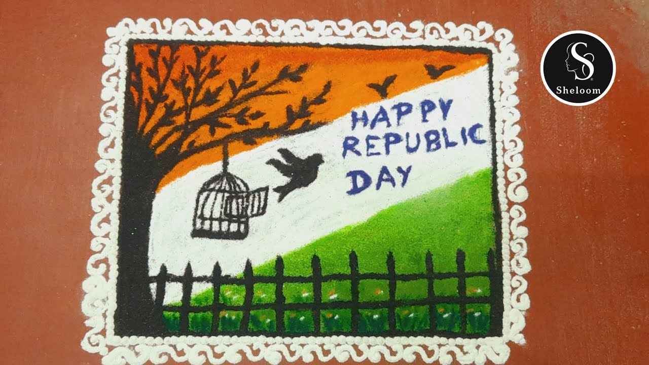 Republic day special Rangoli, 26th January 2026, Easy rangoli #sheloomartsandcrafts