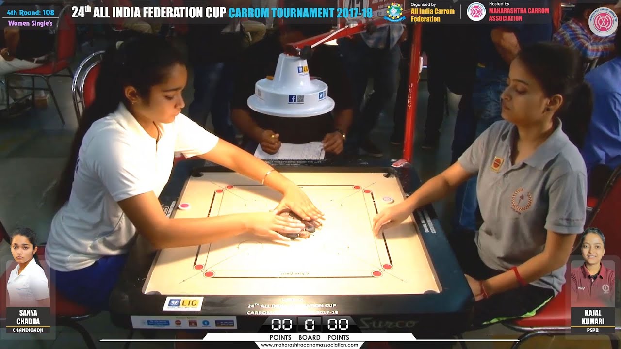 CARROM | KAJAL KUMARI (PSPB) VS SANYA CHADHA (CHANDIGADH) | 4th RD (WS): 108 | 24th AICF CUP