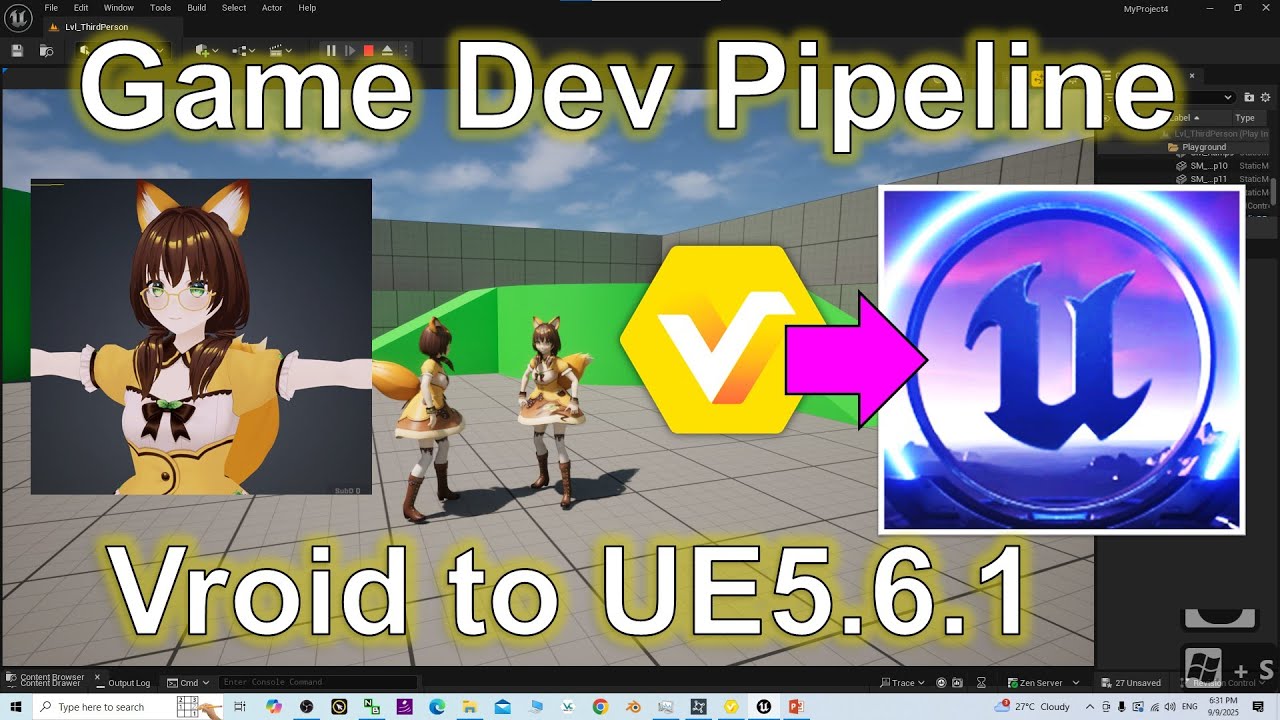 Vroid to Unreal Engine 5.6.1 Player & NPC Full Tutorial 