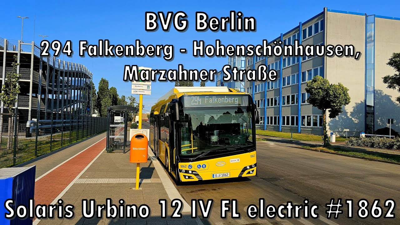 BVG Berlin - Linie 294, Solaris Urbino 12 IV FL electric #1862
